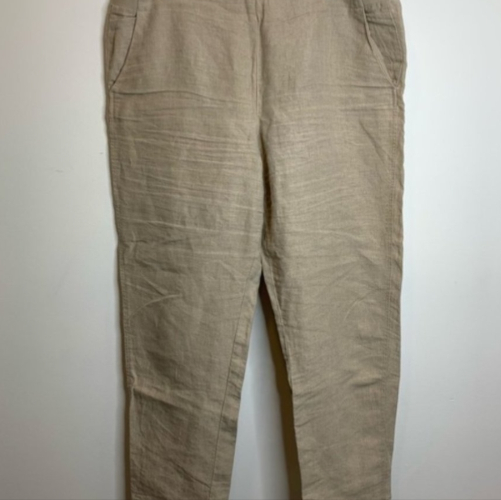 J Jill Love Linen Pull On Style Beige Pants